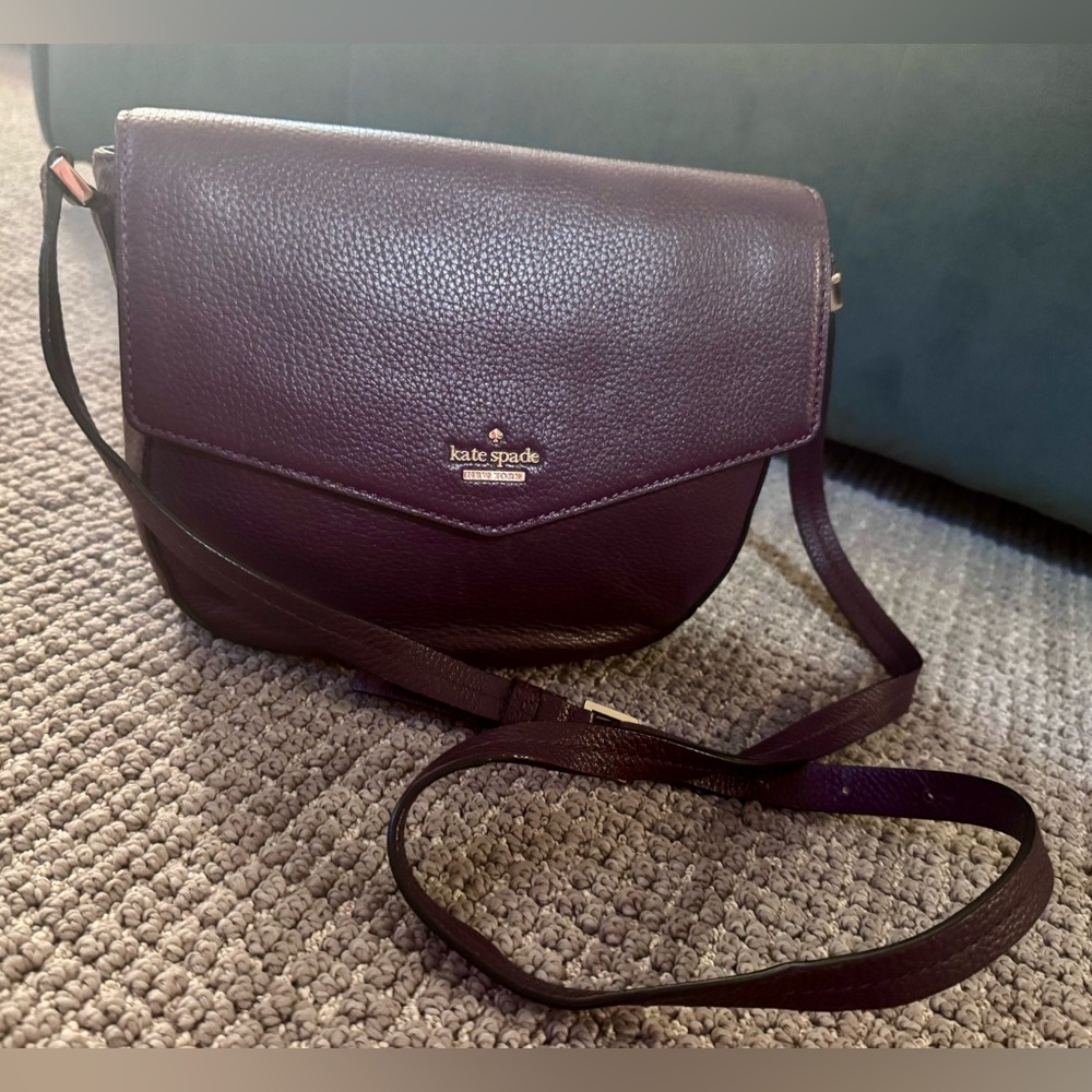 Kate Spade Spencer Court Lavinia Mahogany Leather Crossbody Bag